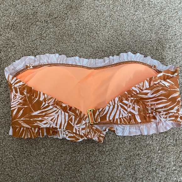 Rust and white leaf bandeau top - Picture 2 of 4